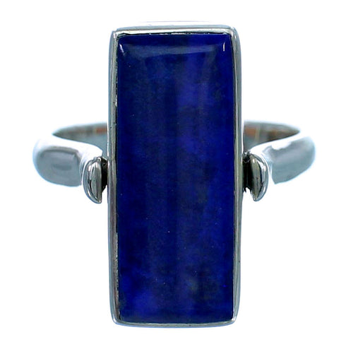 Lapis Sterling Silver Reversible Multicolor Inlay Ring Size 4-3/4 LX113265